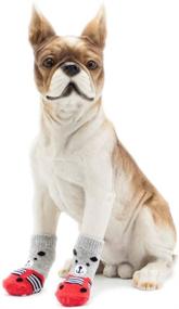 img 2 attached to Mummumi Small Dog Sock - Puppy Anti-Slip Socks for Comfortable Walking - Shoes Boots with Rubber Reinforcement - Soft Set of 4pcs - Breathable Sock Design for Pet Dogs