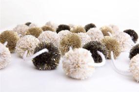 img 4 attached to 🎄 Zoe Frances Designs Christmas Pom Pom Garland - Neutral Decorations for Christmas Tree with Felt Ball Garland