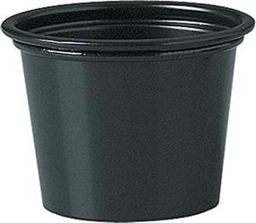 img 3 attached to 🥤 Solo Plastic Cups 1.0 oz Black Portion Container for Food, Drinks, Crafts | Pack of 250