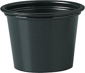 img 4 attached to 🥤 Solo Plastic Cups 1.0 oz Black Portion Container for Food, Drinks, Crafts | Pack of 250