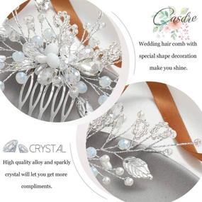 img 2 attached to Casdre Crystal Wedding Rhinestone Accessories Hair Care