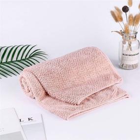 img 3 attached to 🧖 Laojbaba Microfiber Hair Towel, Quick-Drying Hair Towel for All Types of Hair, Ideal for Long and Thick Hair, 19 X 39 inch, Lotus Root Pink (1pcs)