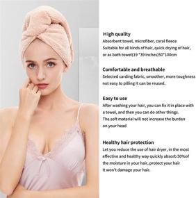 img 1 attached to 🧖 Laojbaba Microfiber Hair Towel, Quick-Drying Hair Towel for All Types of Hair, Ideal for Long and Thick Hair, 19 X 39 inch, Lotus Root Pink (1pcs)