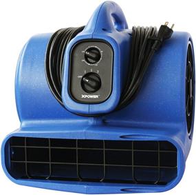 img 2 attached to 💨 XPOWER X-800TF 3/4 HP Air Mover, Carpet Dryer, Floor Fan, Utility Blower - Blue | 3-Hr Timer & Filter Kit