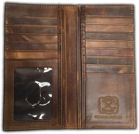 img 1 attached to 👜 Distressed Brown Checkbook Wallet with a Twist