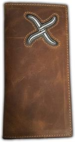 img 3 attached to 👜 Distressed Brown Checkbook Wallet with a Twist