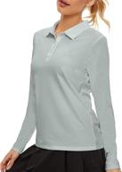 upf50+ sun protection long sleeve polo golf 👕 shirt for women - moisture wicking and quick dry logo