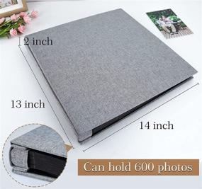 img 2 attached to 📷 Linen Covered Vienrose Photo Album - Holds 4x6 Photos, 600 Pockets, Extra Large Capacity - Perfect for Family, Baby, and Wedding Pictures - Horizontal & Vertical Formats Supported