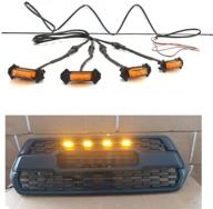 🔦 hongkingbo grill lights amber led 4-pack with wiring harness - compatible with toyota tacoma trd pro grille 2016-2018 logo