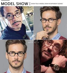 img 2 attached to 🤓 Stylish Tony Stark Reading Glasses in Irregular Shape for Men and Women - Square Round Fashion Eyewear by Robert Downey Jr. in Tortoiseshell Purple