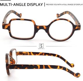 img 3 attached to 🤓 Stylish Tony Stark Reading Glasses in Irregular Shape for Men and Women - Square Round Fashion Eyewear by Robert Downey Jr. in Tortoiseshell Purple