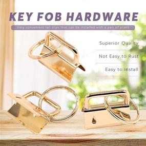 img 1 attached to 🔑 20Pcs Gold 1 Inch Key Fob Hardware with Key Rings Sets - Ideal for Bag Wristlets with Fabric/Ribbon/Webbing/Embossed and Other Hand Craft - 25mm