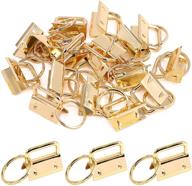 🔑 20pcs gold 1 inch key fob hardware with key rings sets - ideal for bag wristlets with fabric/ribbon/webbing/embossed and other hand craft - 25mm logo