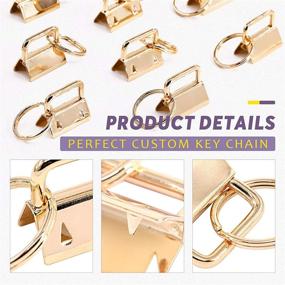 img 2 attached to 🔑 20Pcs Gold 1 Inch Key Fob Hardware with Key Rings Sets - Ideal for Bag Wristlets with Fabric/Ribbon/Webbing/Embossed and Other Hand Craft - 25mm