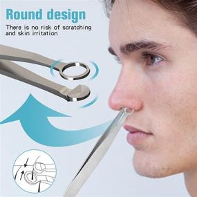 img 1 attached to 👃 Universal Nose Hair Trimming Tweezers: Pain-Free Stainless Steel Trimmer for Men and Women, Multifunctional Sideburn, Brow, and Body Hair Removal (2PCS)