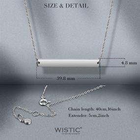 img 3 attached to 📿 WISTIC Personalized Stainless Steel Bar Necklace - Simple Vertical/Horizontal Design with Gold, Silver, Rose Gold Plated Options, Adjustable Chain for Women