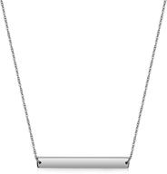 📿 wistic personalized stainless steel bar necklace - simple vertical/horizontal design with gold, silver, rose gold plated options, adjustable chain for women logo