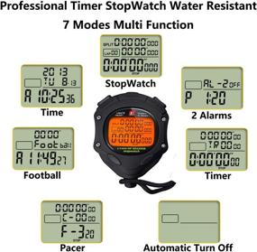 img 2 attached to ⏱️ High Precision Digital Stopwatch Timer with Backlight, 0.001 Second Timing, 100 Lap Memory, Large Display Alarm Clock for Coaching Sports, Swimming, Running, Marathon Competition (100LAP with Backlight)