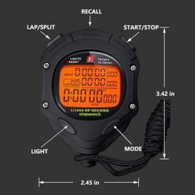 img 3 attached to ⏱️ High Precision Digital Stopwatch Timer with Backlight, 0.001 Second Timing, 100 Lap Memory, Large Display Alarm Clock for Coaching Sports, Swimming, Running, Marathon Competition (100LAP with Backlight)