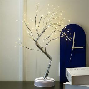 img 4 attached to 🌳 LXun 20” Tabletop Bonsai Tree Light: 108 LED Warm White Lights, Battery & USB Powered, Touch Switch, DIY Artificial Tree Lamp for Home Decor, Bedroom, Living Room - Perfect Gift for Weddings, Festivals & Holidays