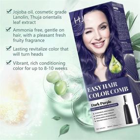 img 2 attached to 🎨 HJL Dark Purple Hair Dye Permanent Color, Ammonia-Free Hair Coloring Cream Kit with Easy Applicator Comb for Effortless Use