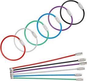 img 4 attached to 🔗 Uniclife 20 Pack Wire Keychain Cable: 4 Inch Stainless Steel Key Ring Loop for Hiking & Luggage Tags – Durable Outdoor Essential