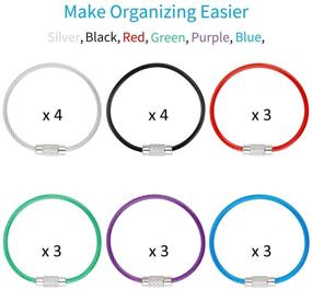 img 3 attached to 🔗 Uniclife 20 Pack Wire Keychain Cable: 4 Inch Stainless Steel Key Ring Loop for Hiking & Luggage Tags – Durable Outdoor Essential