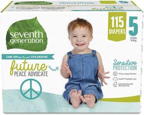 img 4 attached to Seventh Generation Size 5 Baby Diapers, 115 count - Sensitive Skin Friendly (Packaging May Vary)