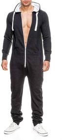 img 2 attached to Stylish Unisex Jumpsuit: Comfy Sleepwear for Men's Lounge & Rest