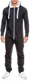 img 3 attached to Stylish Unisex Jumpsuit: Comfy Sleepwear for Men's Lounge & Rest