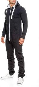 img 1 attached to Stylish Unisex Jumpsuit: Comfy Sleepwear for Men's Lounge & Rest