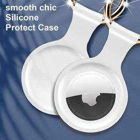 img 3 attached to 🔒 4 PCS BREAKiX White Silicone Protective Case for AirTags - Lightweight Soft Skin Cover with Key Chain & Anti-Loss Design - Compatible with Apple AirTags 2021