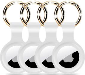 img 4 attached to 🔒 4 PCS BREAKiX White Silicone Protective Case for AirTags - Lightweight Soft Skin Cover with Key Chain & Anti-Loss Design - Compatible with Apple AirTags 2021