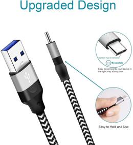 img 1 attached to ⚡ Быстрый кабель USB Type C для зарядки LG G8 G7 V60, V35, V40, V50, G8X ThinQ, Velvet 5G, G6, G5, V30, Samsung S20 Plus Ultra, Galaxy TAB A 10.5/10.1 2019, A52, A72, кабель с быстрой зарядкой, мощный шнур длиной 3/3/6/6 футов.