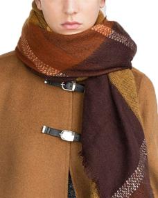 img 2 attached to 🧣 Century Star Women's Fall Winter Scarf: Classic Tassel Plaid Scarf for Warmth and Style