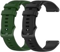 🌟 yeejok galaxy watch 3 41mm silicone bands - premium sport bands for samsung galaxy watch active 2 44mm - 20mm replacement wrist strap for samsung gear sport/galaxy watch active 40mm - black+army green logo