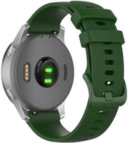 img 2 attached to 🌟 Yeejok Galaxy Watch 3 41mm Silicone Bands - Premium Sport Bands for Samsung Galaxy Watch Active 2 44mm - 20mm Replacement Wrist Strap for Samsung Gear Sport/Galaxy Watch Active 40mm - Black+Army Green