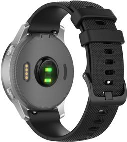 img 3 attached to 🌟 Yeejok Galaxy Watch 3 41mm Silicone Bands - Premium Sport Bands for Samsung Galaxy Watch Active 2 44mm - 20mm Replacement Wrist Strap for Samsung Gear Sport/Galaxy Watch Active 40mm - Black+Army Green
