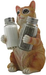 img 3 attached to 🐈 Home-n-Gifts Orange Tabby Kitty Cat Glass Salt & Pepper Shaker Set: Charming Pet Statues & Sculptures for Cat Owners