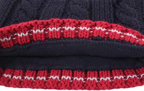 img 2 attached to 🧣 Boys' Navy Knitted Beanie Hat Gloves Snood Set - UNDER ZERO UO Winter Warm