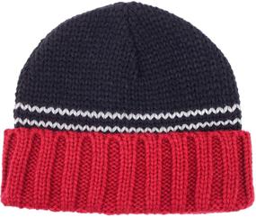 img 1 attached to 🧣 Boys' Navy Knitted Beanie Hat Gloves Snood Set - UNDER ZERO UO Winter Warm