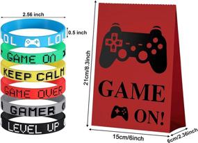 img 3 attached to 48-Piece Video Game Party Favors Set: 24 Bracelets 🎮 Wristbands & 24 Gamer Party Bags for Game Birthday Party Supplies