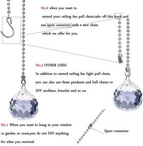 img 1 attached to 💎 Enhance Your Ceiling Fan with 4Pcs Crystal Prisms Charm Pendant Pull Chain Extender