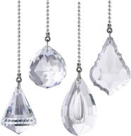 💎 enhance your ceiling fan with 4pcs crystal prisms charm pendant pull chain extender логотип