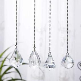 img 3 attached to 💎 Enhance Your Ceiling Fan with 4Pcs Crystal Prisms Charm Pendant Pull Chain Extender