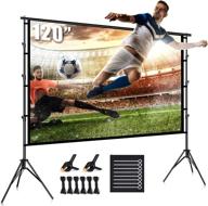 ultimate outdoor movie experience: 120inch foldable projector screen with portable stand logo