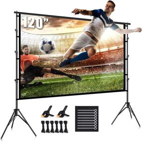img 4 attached to Ultimate Outdoor Movie Experience: 120inch Foldable Projector Screen with Portable Stand