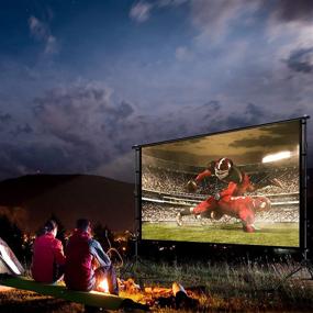 img 1 attached to Ultimate Outdoor Movie Experience: 120inch Foldable Projector Screen with Portable Stand