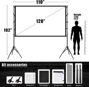 img 3 attached to Ultimate Outdoor Movie Experience: 120inch Foldable Projector Screen with Portable Stand