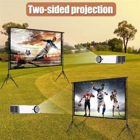 img 2 attached to Ultimate Outdoor Movie Experience: 120inch Foldable Projector Screen with Portable Stand